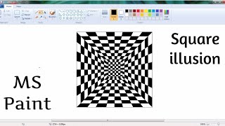 How to draw a square illusion in MS Paint ll illusion art in square [upl. by Enyala921]