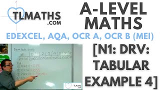 ALevel Maths N105 DRV Tabular Example 4 [upl. by Lindsay]