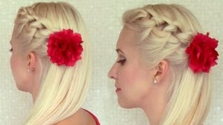 Knotted headband braid tutorial Braided hairstyle for medium long hair Prom party half updo [upl. by Ker597]