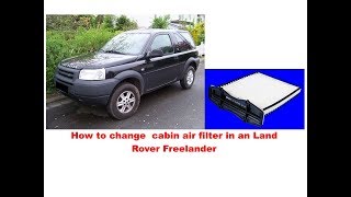 Land Rover Freelander how to change cabin air filter [upl. by Novihc]