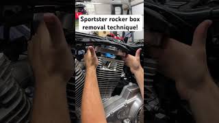 Removing rocker box assembly from Sportster engine shorts harley bikebuild sportster [upl. by Anohr]