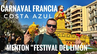 FRANCIA CARNAVAL DE MENTON 2023 Festival del Limon Costa azul [upl. by Ahsinit]