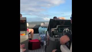 900hp Pontoon Running down Go Fast boats in rough water [upl. by Midge378]