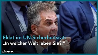 Eklat im UNSicherheitsrat zwischen Generalsekretär Guterres und Israels Außenminister Cohen [upl. by Wade625]