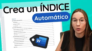 Cómo crear un ÍNDICE Automático Tabla de Contenido en WORD [upl. by Souza]