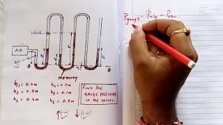 multitube manometer pressure problems Fluid Mechanics lecture [upl. by Collie]