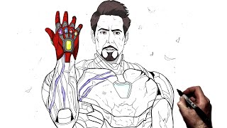 How To Draw Iron Man Infinity Gauntlet  Step By Step  Avengers [upl. by Vincents]