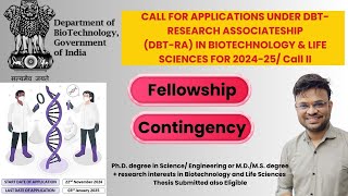 DBTResearch Associateship RA 202425 Call II Applications Open for Biotechnology amp Life Sciences [upl. by Luaped163]