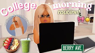 College Productive Morning Routine  Roblox Berry Avenue Roleplay [upl. by Eisnyl491]