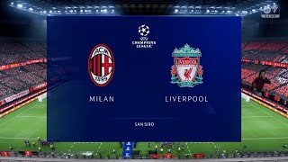 MILAN vs LIVERPOOL  CHAMPIONS LEAGUE GROUP STAGE 2425  FC 24 [upl. by Nilrev452]