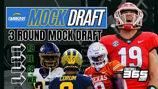 LA Chargers Mock Draft Chargers Draft Blake Corum and Quinyon Mitchell [upl. by Danais55]