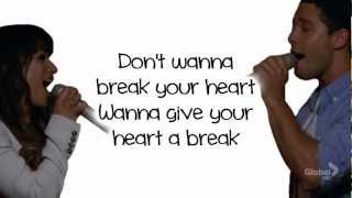 Glee  Give Your Heart A Break Lyrics [upl. by Sheila]