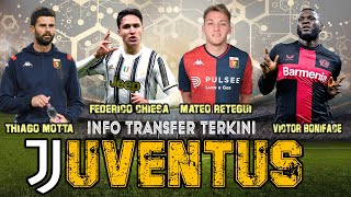 Info Transfer JUVENTUS TERKINI  FEDERICO CHIESA THIAGO MOTTA VICTOR BONIFACE MATEO RETEGUI ⚽💯✅ [upl. by Cyrille384]