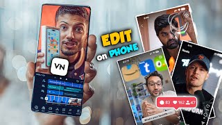 Edit viral tech Reels on your Phone  VN Editing tutorial [upl. by Delfeena190]