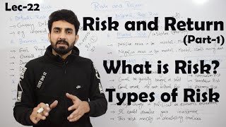 22 Risk and its Types  Risk and Return part1  BBA MBA Business studies [upl. by Nnaeerb760]