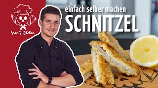 Schnitzel selber machen  Schnitzel klopfen panieren braten [upl. by Seek255]