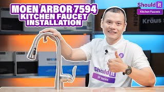 How to Install Moen Arbor Kitchen Faucet 7594SRS  Shouldit Kitchen Faucet Series [upl. by Wye85]