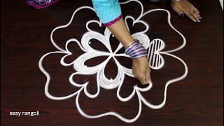 latest beautiful kolam designs  rangoli with 3dots [upl. by Malley]