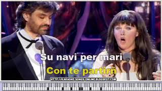 Andrea Bocelli Sarah Brightman  Time To Say Goodbye  Karaoke with virtual piano amp lyricsvideo [upl. by Donald]