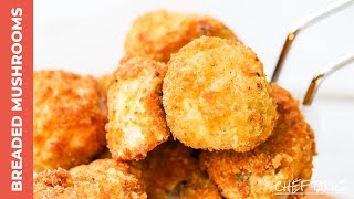 Crispy DeepFried Breaded Mushrooms  Chef Tariq [upl. by Koa]