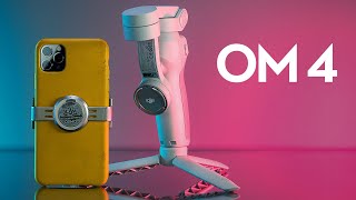 DJI OM 4 Smartphone Gimbal Review  It Stabilizes It Folds It Snaps [upl. by Arrekahs]