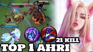 Wild Rift Ahri  Top 1 Ahri Gameplay Rank [upl. by Venuti533]