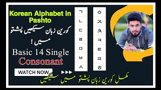 Korean Alphabet in Pashto  Basic 14 Consonant Learn in Pashto [upl. by Ayotyal]