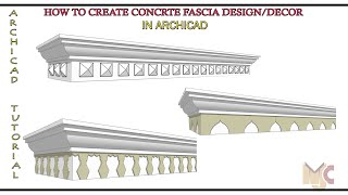 HOW TO CREATE CONCRETE FASCIA DESIGNDECOR archicad graphisoft [upl. by Aon]