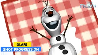 Frozen  Olafs Shot Progression  Animation Breakdowns  3D Animation Internships [upl. by Nadabb808]