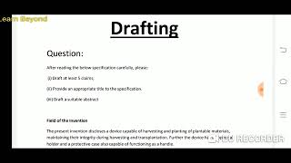 Lecture 1  Patent agent exam 2025 Aspirants Tips and tricks to draft patent claimsdrafting [upl. by Otrebile]