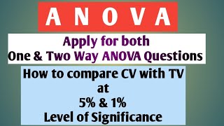 How to compare ANOVA table values at 5 amp 1 LOS Values  Analysis of Variance  FINE TELANGANA [upl. by Aliuqahs14]