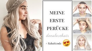 Lange Haare in 5 Minuten  meine erste Perücke  Rabattcode  Donalovehair [upl. by Conlee452]