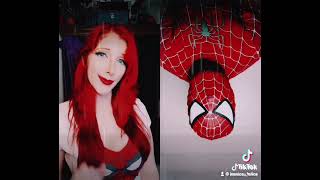 Jessica Felice 09 Mary Jane Watson Spiderman Outfit Duet Halloween Makeup Cosplay SuperFan Hype [upl. by Calie]