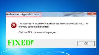 HOW TO FIX Werfaultexe APPLICATION ERROR IN WINDOWS [upl. by Eidson]