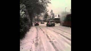 Bus crash in snow leckhampton hill [upl. by Yettie407]