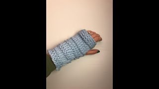 Easy Fingerless Mittens Beginner friendly [upl. by Faustine]