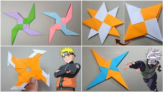 Top 04 Easy Origami Ninja Star How to make [upl. by Eneluj315]