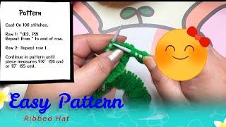 Level up your knitting skills with a trendy written Ribbed Hat Pattern tutorial  Stitches by Mamta [upl. by Lalla97]