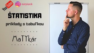 ŠTATISTIKA  príklady s tabuľkou [upl. by Adnaloy]