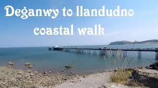 Coastal beach walk from Deganwy to llandudno pier and the great orme Wales UK [upl. by Aleedis]