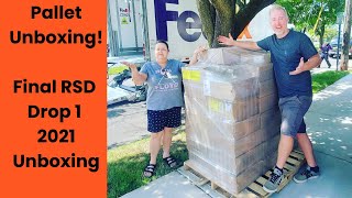 FULL PALLET Unboxing Final RSD 2021 Drop 1 watch us open a TON of Record Store Day Boxes Preview [upl. by Revned]