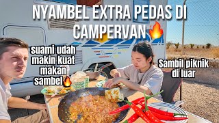 MASAK SAMBEL XTRA PEDAS SUAMI KUAT MALAH KETAGIHAN🥵  Campervan Spanyol 118 [upl. by Koenig]