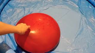 GIANT RED WATER ORBEEZ BALLOON POPS IN SLOW MOTION [upl. by Margarita149]