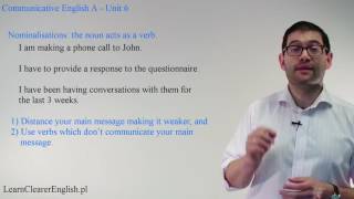 Communicative English Unit 6 Nominalisations [upl. by Lennox]