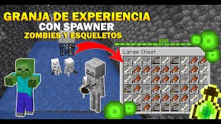 GRANJA DE EXPERIENCIA CON SPAWNER ESQUELETOSZOMBIS  MINECRAFT 120 [upl. by Mad77]