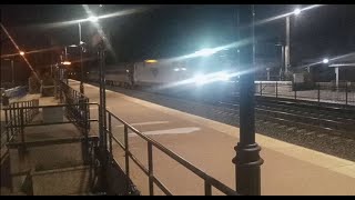 Three Amtrak Trains passing by Odenton Station on a Cold Saturday Night [upl. by Ihana]