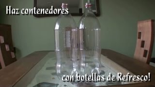 Como hacer contenedores con botellas de plastico [upl. by Polly749]