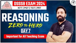 DSSSB EXAM  REASONING  Zero to Hero  CLASS7  ADHYAYAN MANTRA [upl. by Sandry]