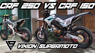 CRF 250 VS CRF 150 VIXION SUPERMOTO vixionsupermoto modifikasi supermoto vixionmodifikasi [upl. by Aisercal]