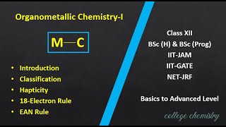 Organometallic CompoundsClassification Hapticity 18Electron rule Effective Atomic Number rule [upl. by Tortosa]